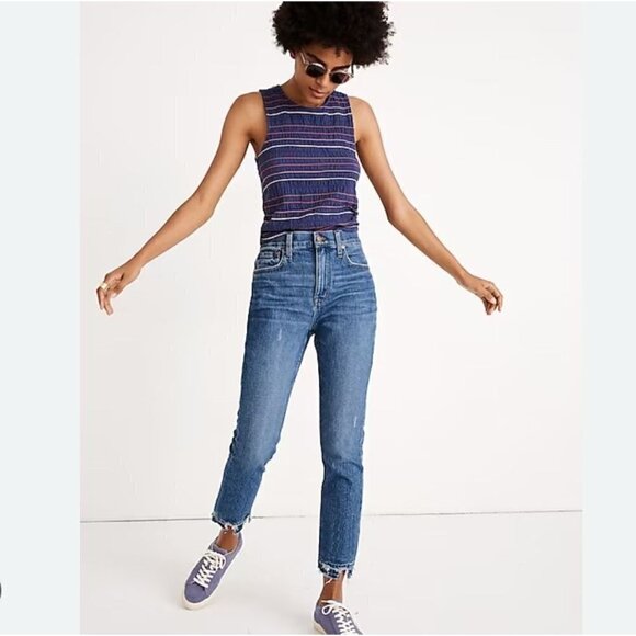 Madewell The High-Rise Slim Crop Boyjean in Melbourne Wash size 26 - Picture 1 of 10